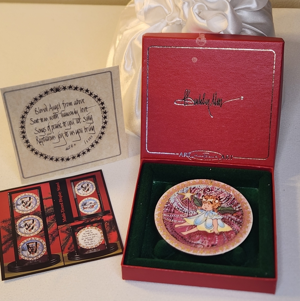 Vintage 1992 Anna Perenna First Angel Porcelain Ornament in Box